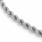 10K white gold hollow rope chain link detail