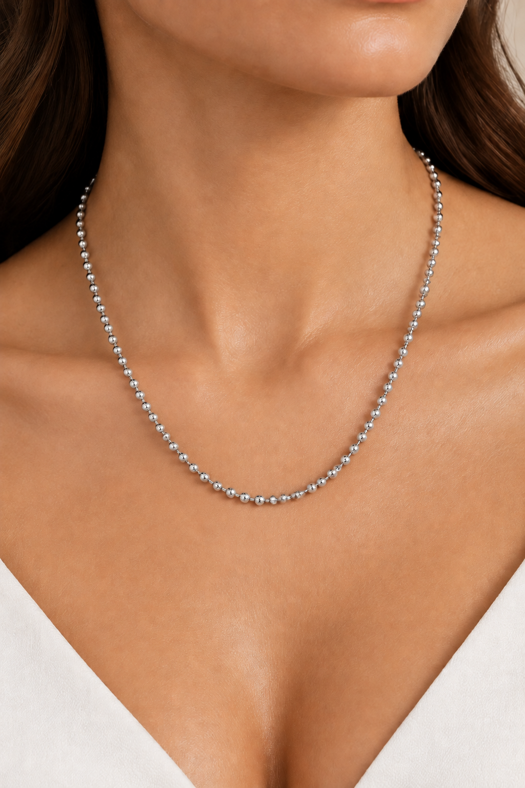 10K White Gold Diamond-Cut Moon Cut Chain