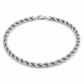 10K White Gold Solid Rope Chain, full-length view