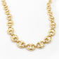 10K Yellow Gold Hollow Puff Chain, three-quarter angle view