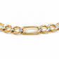 10K Yellow Gold Solid Diamond-Cut Figaro Chain, close-up of the link detail