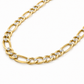 10K Yellow Gold Solid Diamond-Cut Figaro Chain, three-quarter angle view
