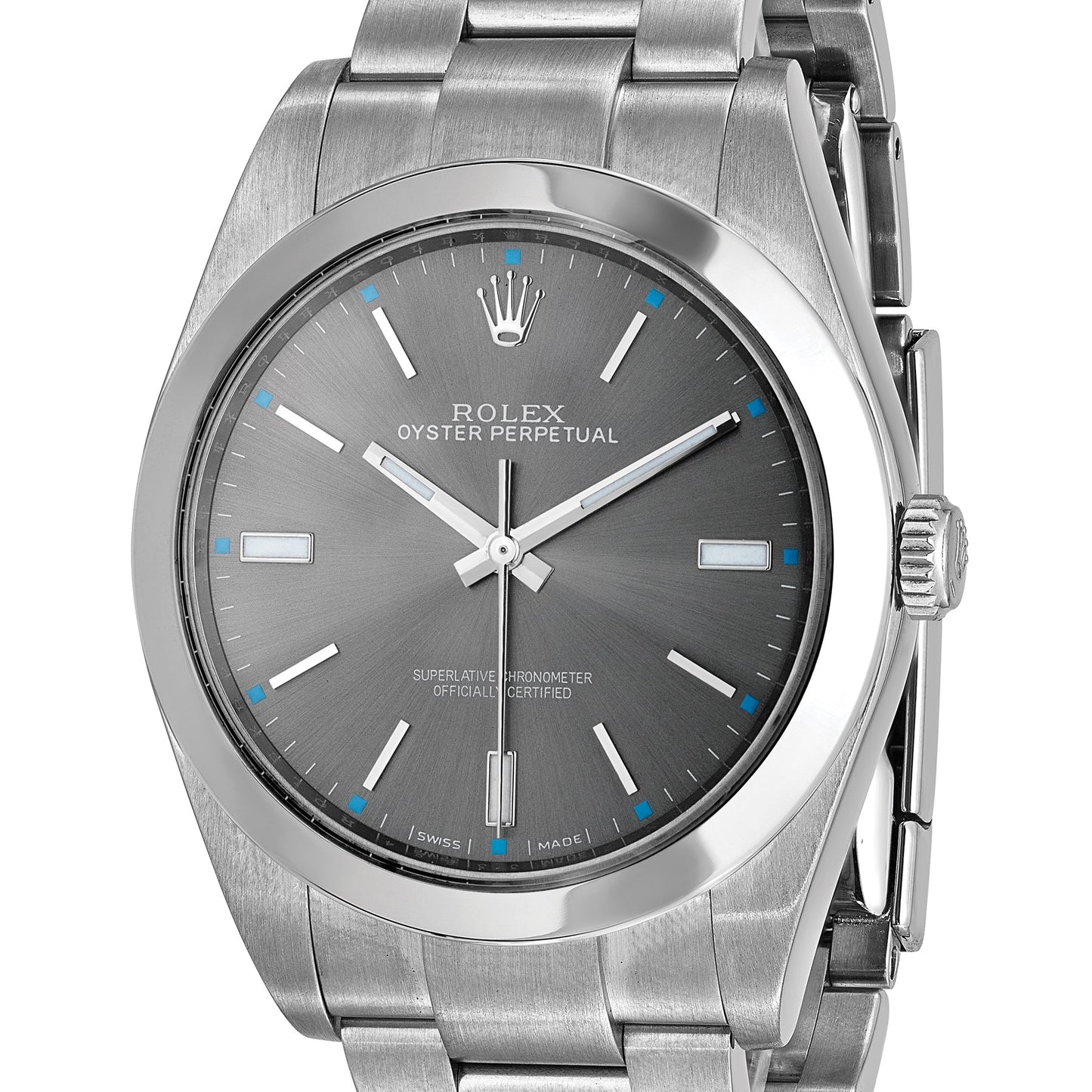 Pre-owned Rolex Oyster Perpetual 39mm stainless steel watch with grey dial, additional view