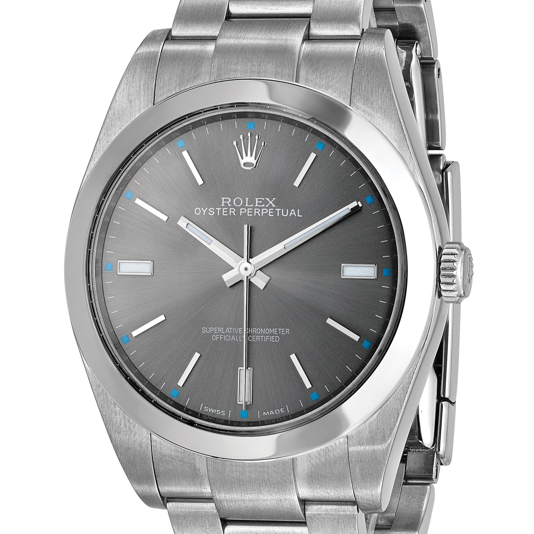 Pre-owned Rolex Oyster Perpetual 39mm stainless steel watch with grey dial, additional view