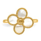 14K Gold Mother of Pearl Flower Cocktail Ring - top view