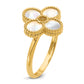 14K Gold Mother of Pearl Flower Cocktail Ring - scale reference view