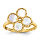 14K Gold Mother of Pearl Flower Cocktail Ring - front view