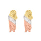 14K three-tone gold St Jude San Judas Tadeo screw back stud earrings