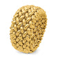 14K Gold Mesh Cocktail Ring Polished 9.5mm Band - top view