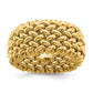 14K Gold Mesh Cocktail Ring Polished 9.5mm Band - front view