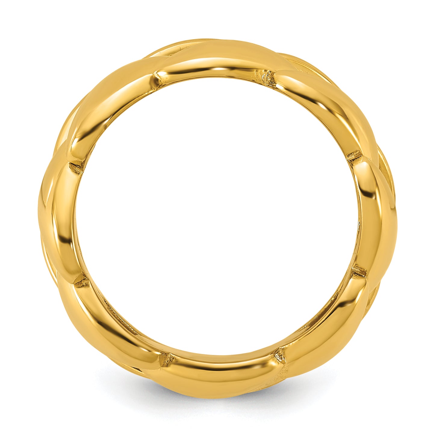 14K Gold Curb Link Cocktail Ring - angle view