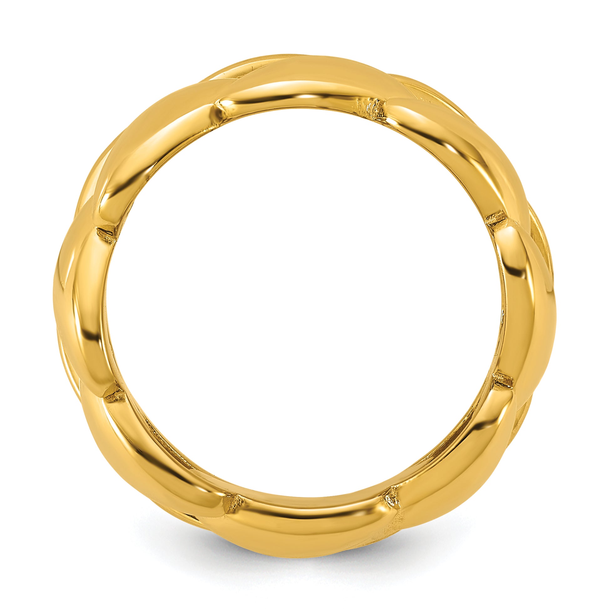 14K Gold Curb Link Cocktail Ring - angle view