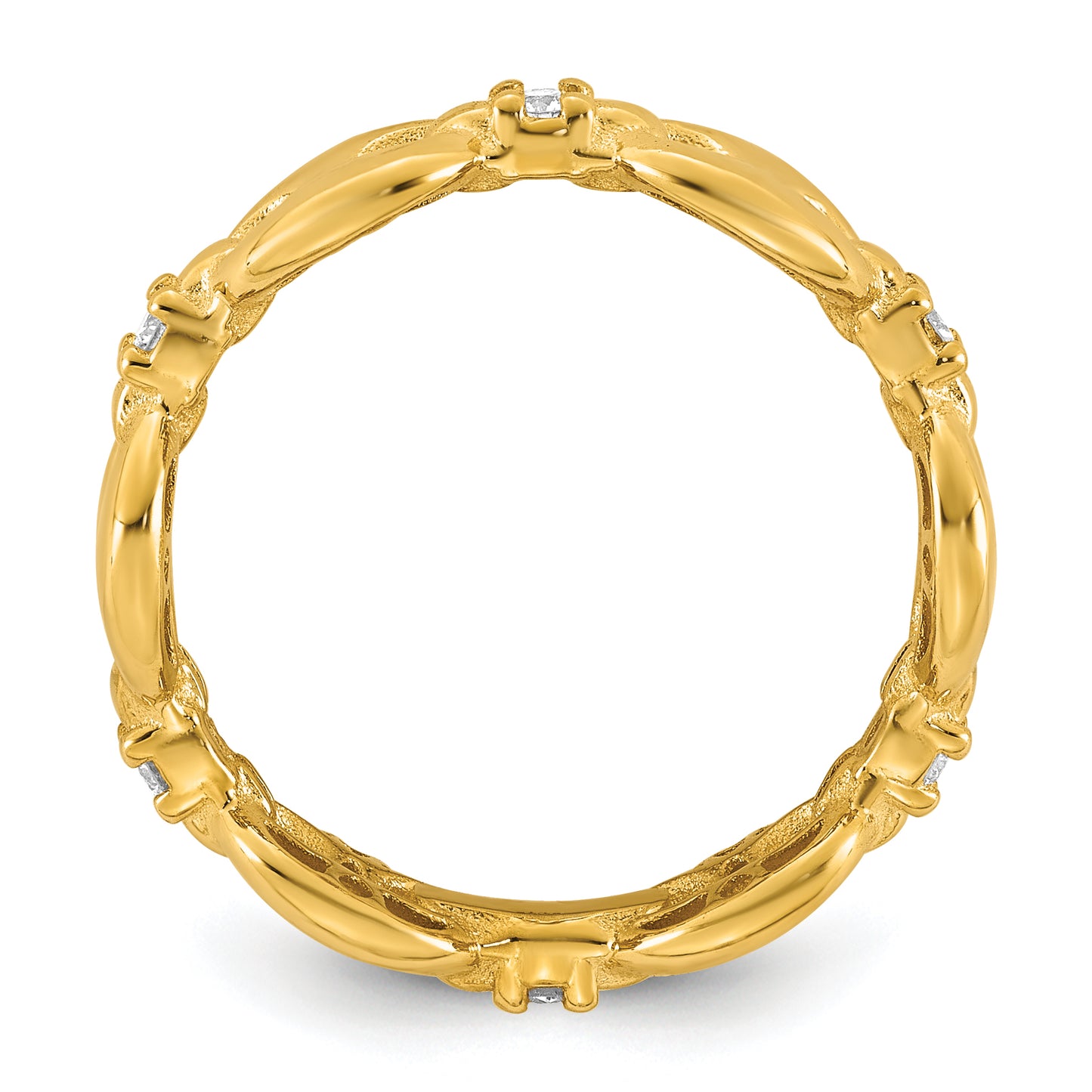 14K Gold Diamond Mariner Link Cocktail Ring - angle view