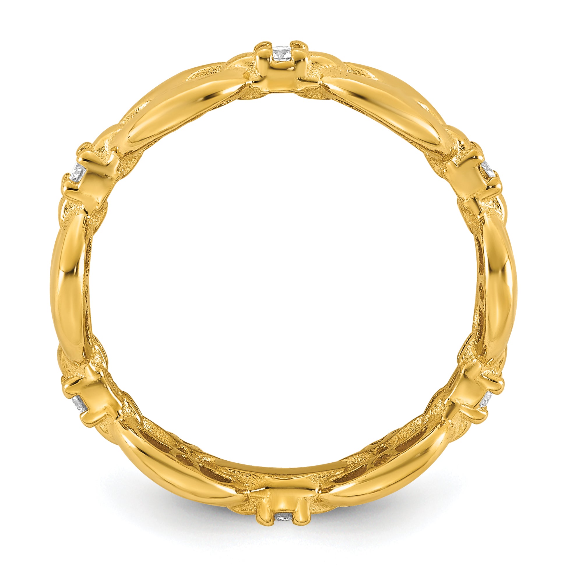 14K Gold Diamond Mariner Link Cocktail Ring - angle view