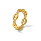 14K Gold Diamond Mariner Link Cocktail Ring - scale reference view
