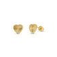 14K gold beaded iridescent diamond-cut heart screw back stud earrings