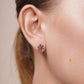 Confetti diamond-cut flower stud earrings in 14 karat gold, detail view
