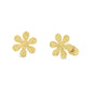 14K gold diamond-cut confetti flower screw back stud earrings