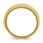 14K Gold Diamond Cocktail Ring with White Rhodium Textured Band - angle view