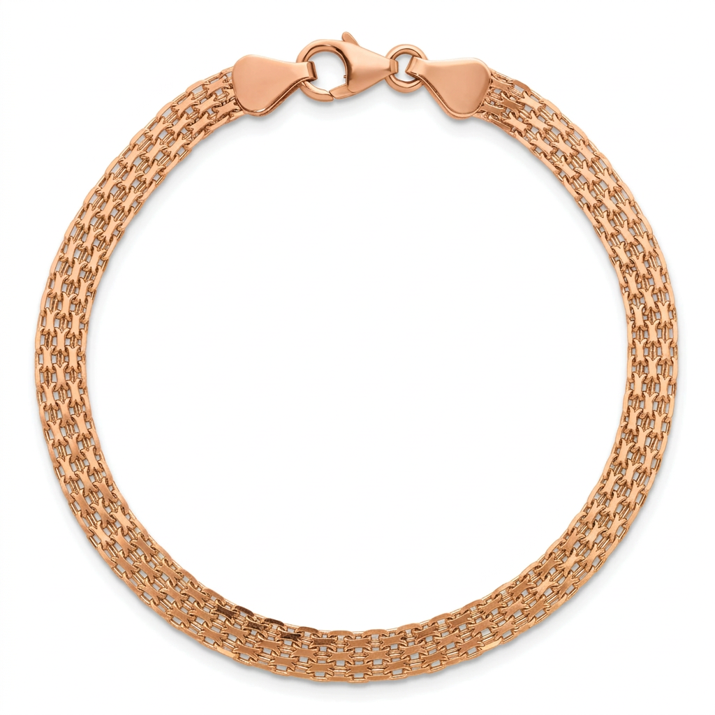 Rose Gold Plated Sterling Silver Bismark Bracelet