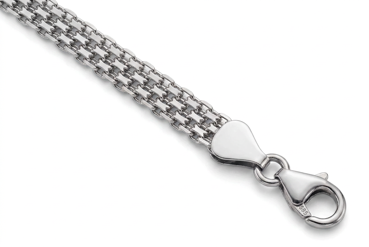 14K White Gold Bismark Bracelet
