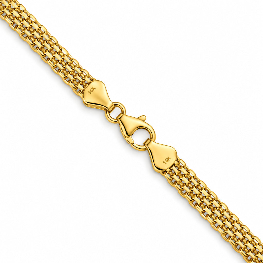 Gold Bismark chain, 5.1 mm, detail shot