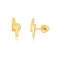 14K yellow gold lightning bolt screw back stud earrings