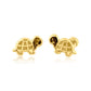 14K yellow gold turtle stud screw back earrings