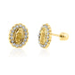 14K yellow gold Virgen de Guadalupe CZ screw back stud earrings