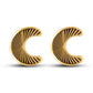 14K yellow gold diamond-cut crescent moon screw back stud earrings