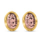 14K two-tone gold diamond-cut Virgen de Guadalupe screw back stud earrings