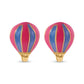14K yellow gold hot air balloon screw back stud earrings