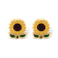 14K yellow gold sunflower screw back stud earrings