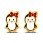14K yellow gold penguin screw back stud earrings