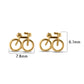 Size reference for 14K gold bicycle stud earrings, 7.8mm x 6.1mm
