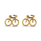 14K yellow gold bicycle screw back stud earrings