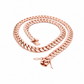 14K Rose Gold Solid Miami Cuban Link Chain, styled view