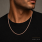 14K Rose Gold Solid Rope Chain, full-length view