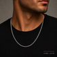14K White Gold Hollow Rope Chain, close-up of the link detail