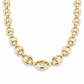 14K Yellow Gold Hollow Puff Chain, front view on a white background