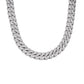 925 Sterling Silver Moissanite Cuban Link Chain - front view