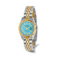 Pre-owned Rolex Datejust 26mm two-tone steel and 18K gold ladies watch with teal diamond dial and fluted bezel on a Jubilee bracelet