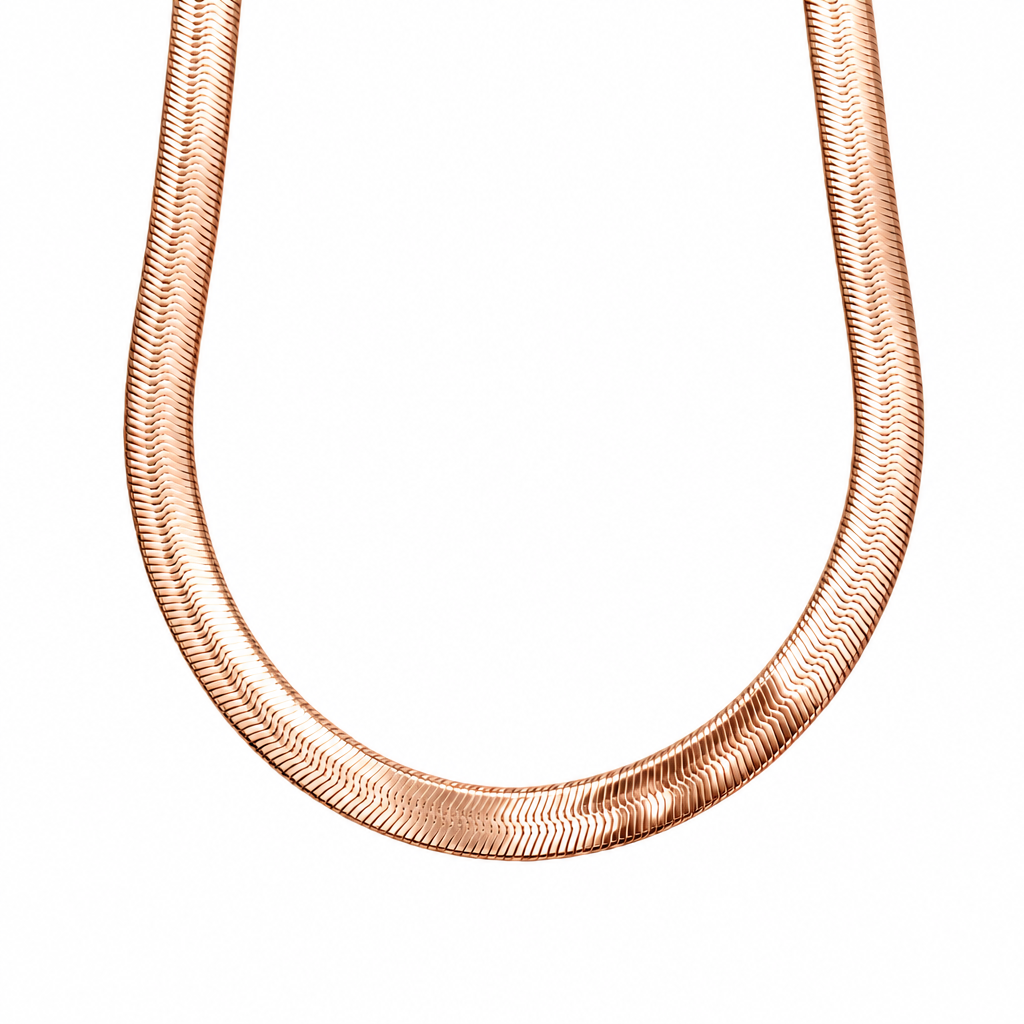 Rose Gold Plated Sterling Silver Herringbone Chain