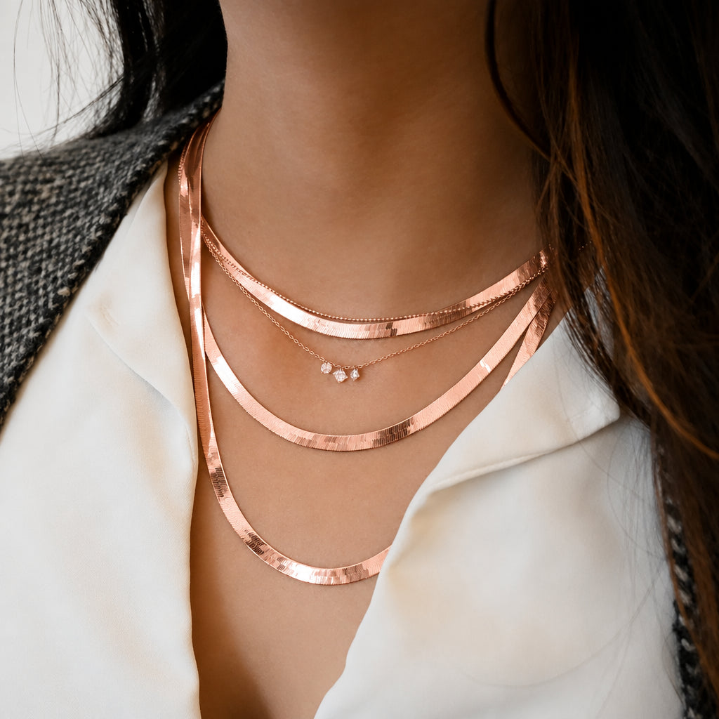 Silver herringbone chain
