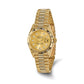 Pre-owned Rolex Datejust President 26mm 18K yellow gold ladies watch with champagne diamond dial and fluted bezel
