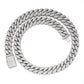 925 Sterling Silver Moissanite Cuban Link Chain - close-up of moissanite stones