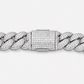 925 Sterling Silver Moissanite Miami Cuban Link Bracelet - clasp detail