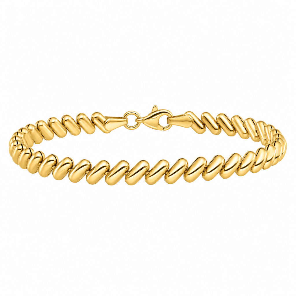 Yellow gold San Marco bracelet, 4.75 mm, detail shot