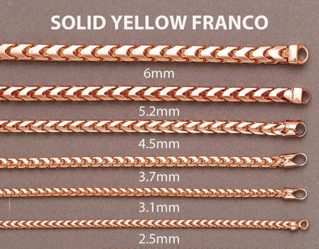 18K Rose Gold Franco Chain, alternate view