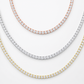 925 Sterling Silver Moissanite Tennis Chain - front view